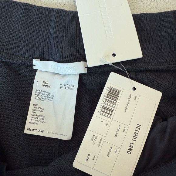 Helmut Lang - BRAND NEW - Yellow Logo patch sweatpants - Patrol Navy Blue - Picture 6 of 10